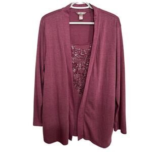 White Stag Women's Rose 2 in 1 Fly Away Long Sleeve Blouse Size XXL